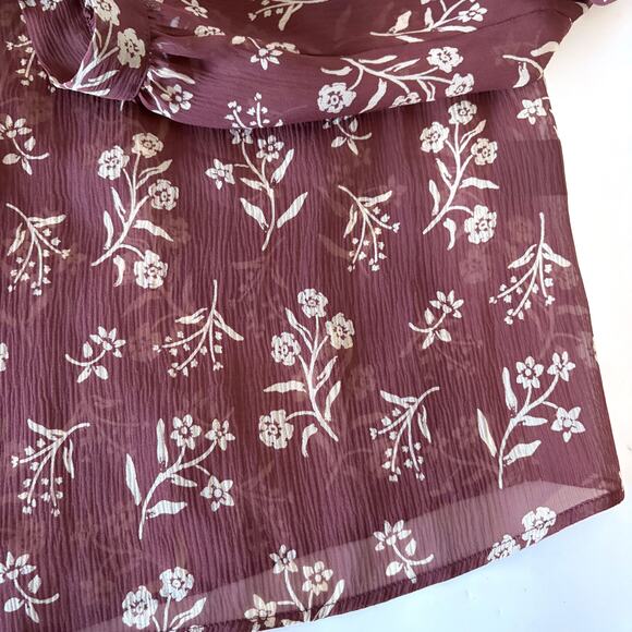 NILI LOTAN 100% Silk Floral Sheer Flowy Peasant Blouse in Multi Size L - Picture 10 of 13